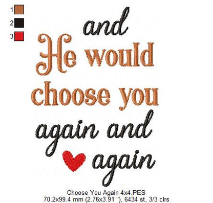 Jesus Chose You - Fill Stitch - Set of 2 Designs - Machine Embroidery Design