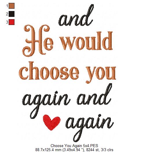 Jesus Chose You - Fill Stitch - Set of 2 Designs - Machine Embroidery Design