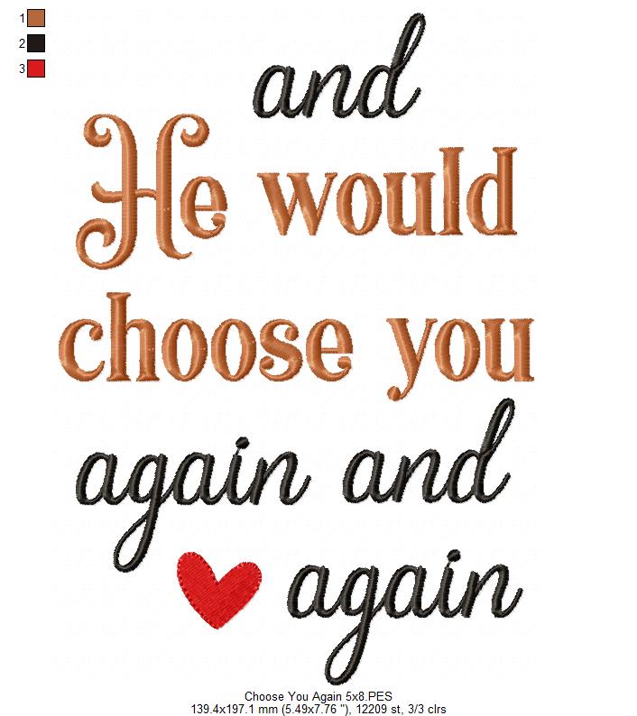 Jesus Chose You - Fill Stitch - Set of 2 Designs - Machine Embroidery Design