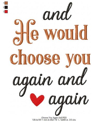 Jesus Chose You - Fill Stitch - Set of 2 Designs - Machine Embroidery Design