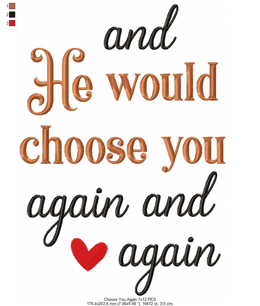 Jesus Chose You - Fill Stitch - Set of 2 Designs - Machine Embroidery Design