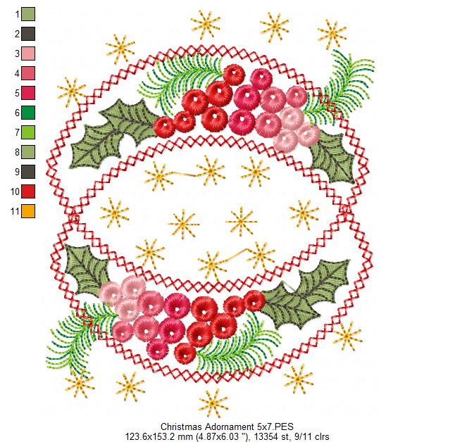 Christmas Ornaments - Fill Stitch Embroidery