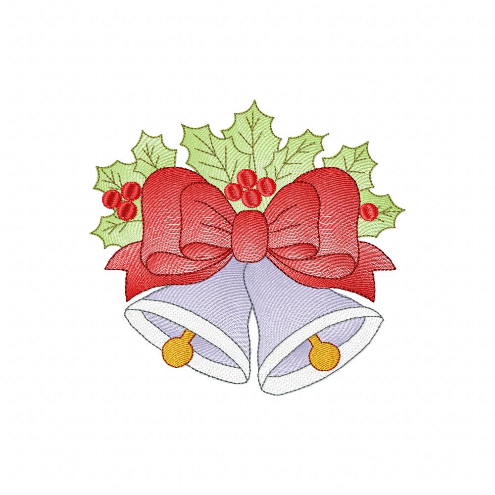 Christmas Bells - Rippled Stitch - Machine Embroidery Design