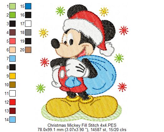 Mouse Ears Boy Christmas - Fill Stitch Machine Embroidery Design