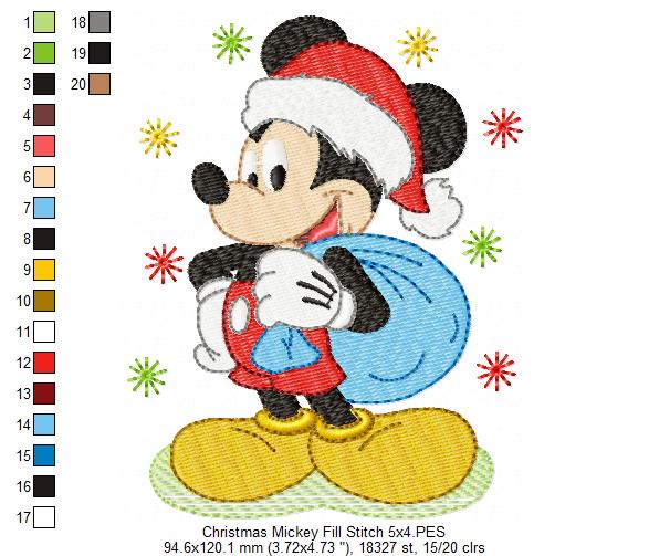 Mouse Ears Boy Christmas - Fill Stitch Machine Embroidery Design