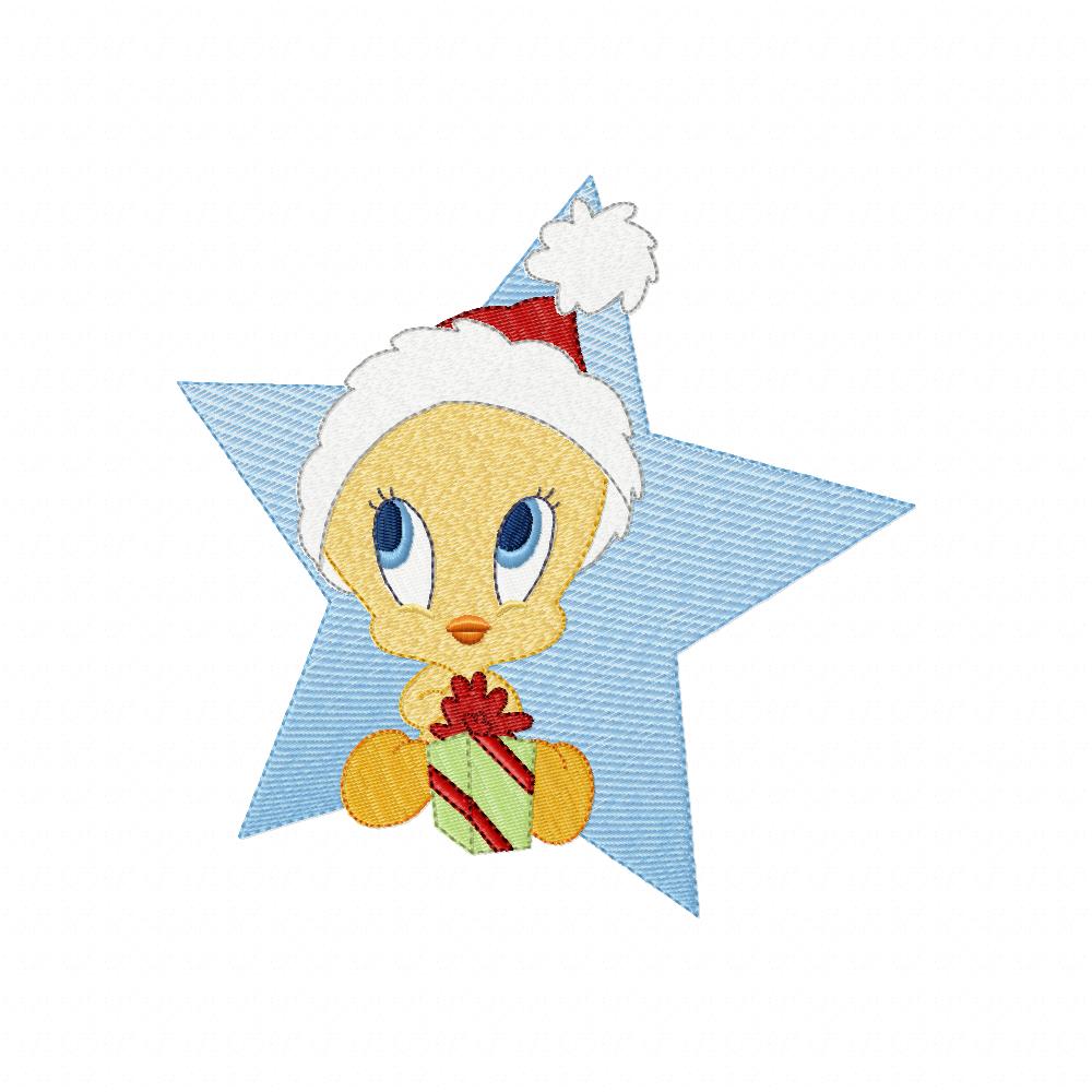 Christmas Tweetie - Fill Stitch - Machine Embroidery Design