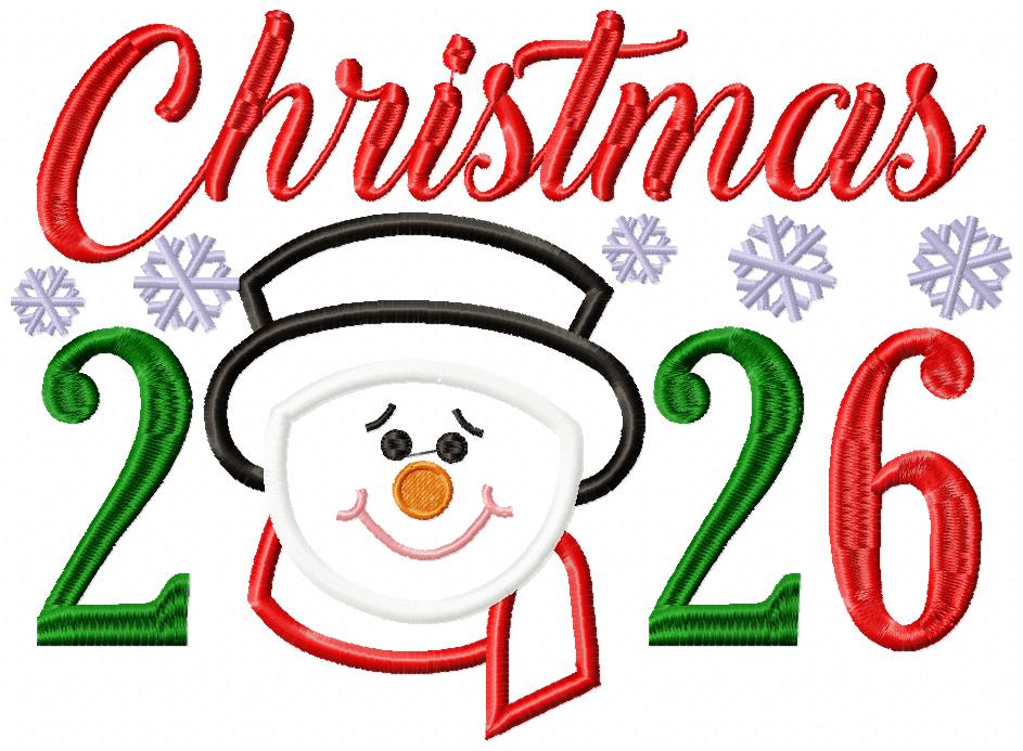 Snowman's Christmas 2026 - Appliqué - Machine Embroidery Design
