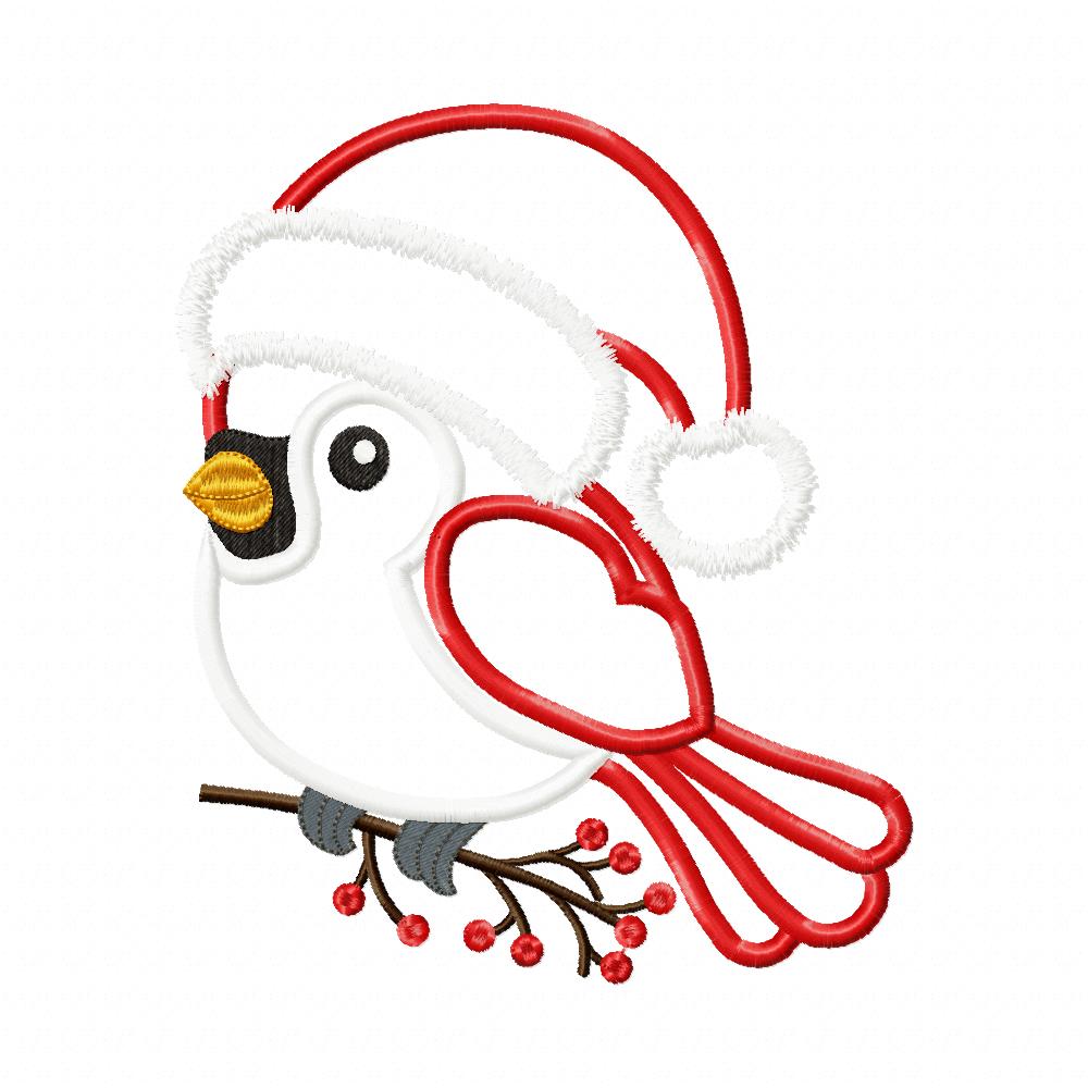 Christmas Cardinal - Fill Stitch - Machine Embroidery Design