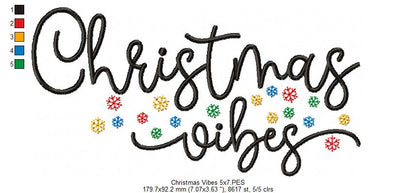 Merry Christmas Snowflake - Fill Stitch - Machine Embroidery Design