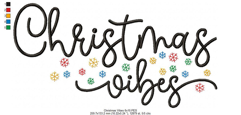 Merry Christmas Snowflake - Fill Stitch - Machine Embroidery Design