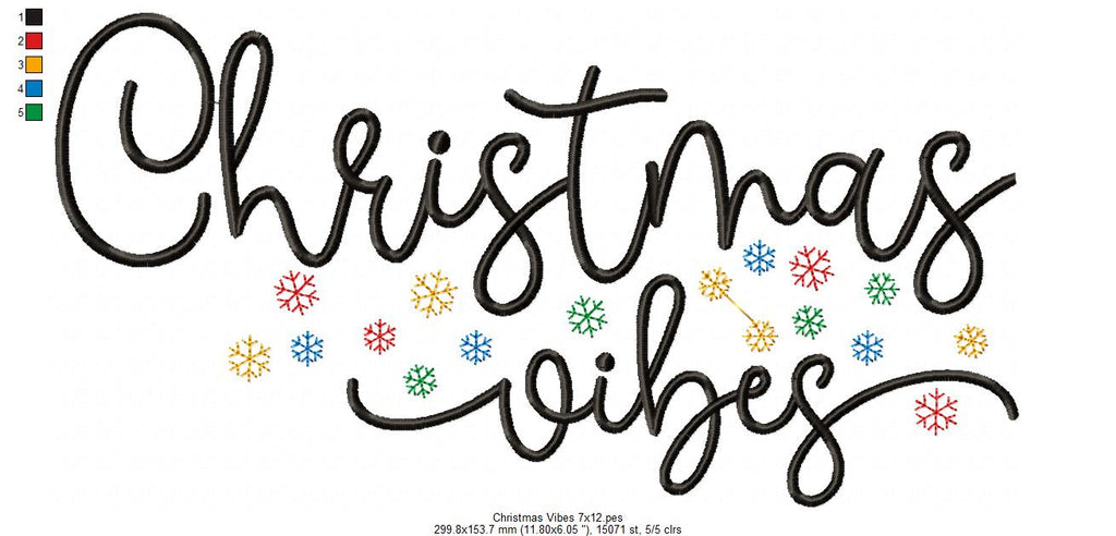 Merry Christmas Snowflake - Fill Stitch - Machine Embroidery Design