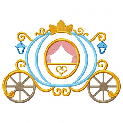 Princess Cinderella Carriage - Applique - Machine Embroidery Design