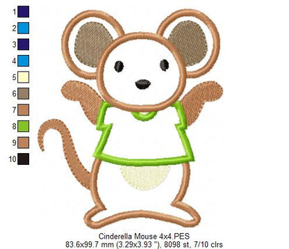 Princess Cinderella Mouse - Applique