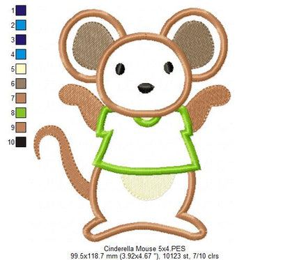 Princess Cinderella Mouse - Applique