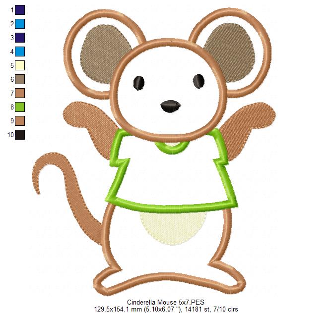 Princess Cinderella Mouse - Applique