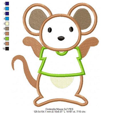 Princess Cinderella Mouse - Applique