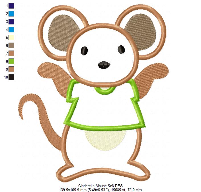 Princess Cinderella Mouse - Applique