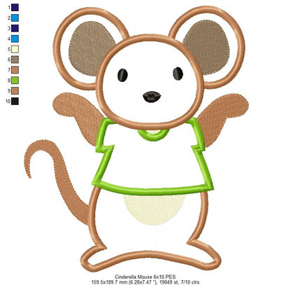 Princess Cinderella Mouse - Applique