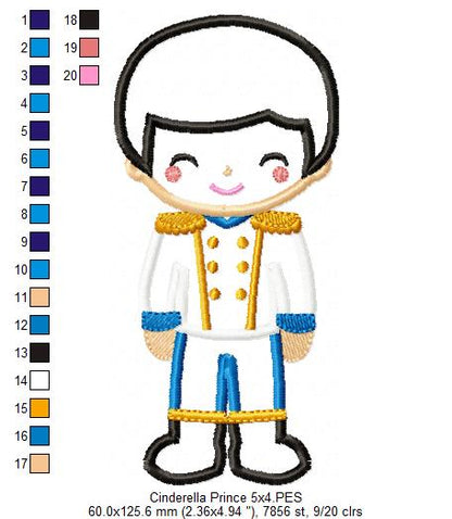 Cinderella Prince Cute - Applique