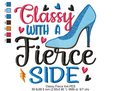 Classy With a Fierce Side - Fill Stitch - Machine Embroidery Design