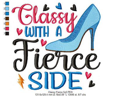 Classy With a Fierce Side - Fill Stitch - Machine Embroidery Design