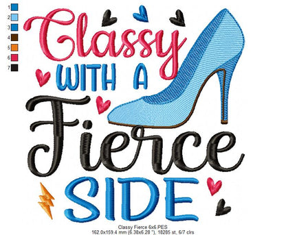 Classy With a Fierce Side - Fill Stitch - Machine Embroidery Design