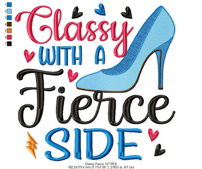 Classy With a Fierce Side - Fill Stitch - Machine Embroidery Design