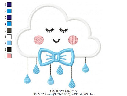Cloud Boy - Applique - Machine Embroidery Design