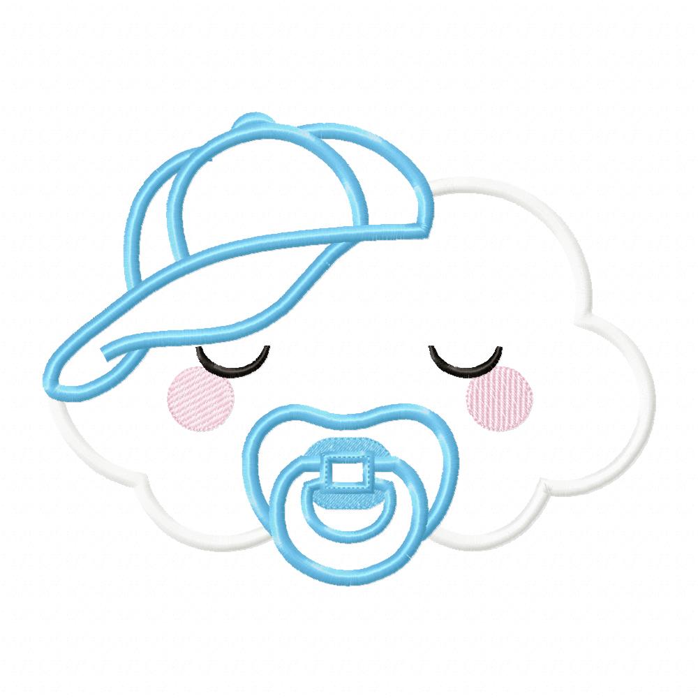 Sleepy Baby Cloud Boy - Applique - Machine Embroidery Design