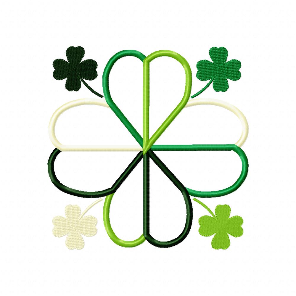 Shamrock Clover - Applique - Machine Embroidery Design