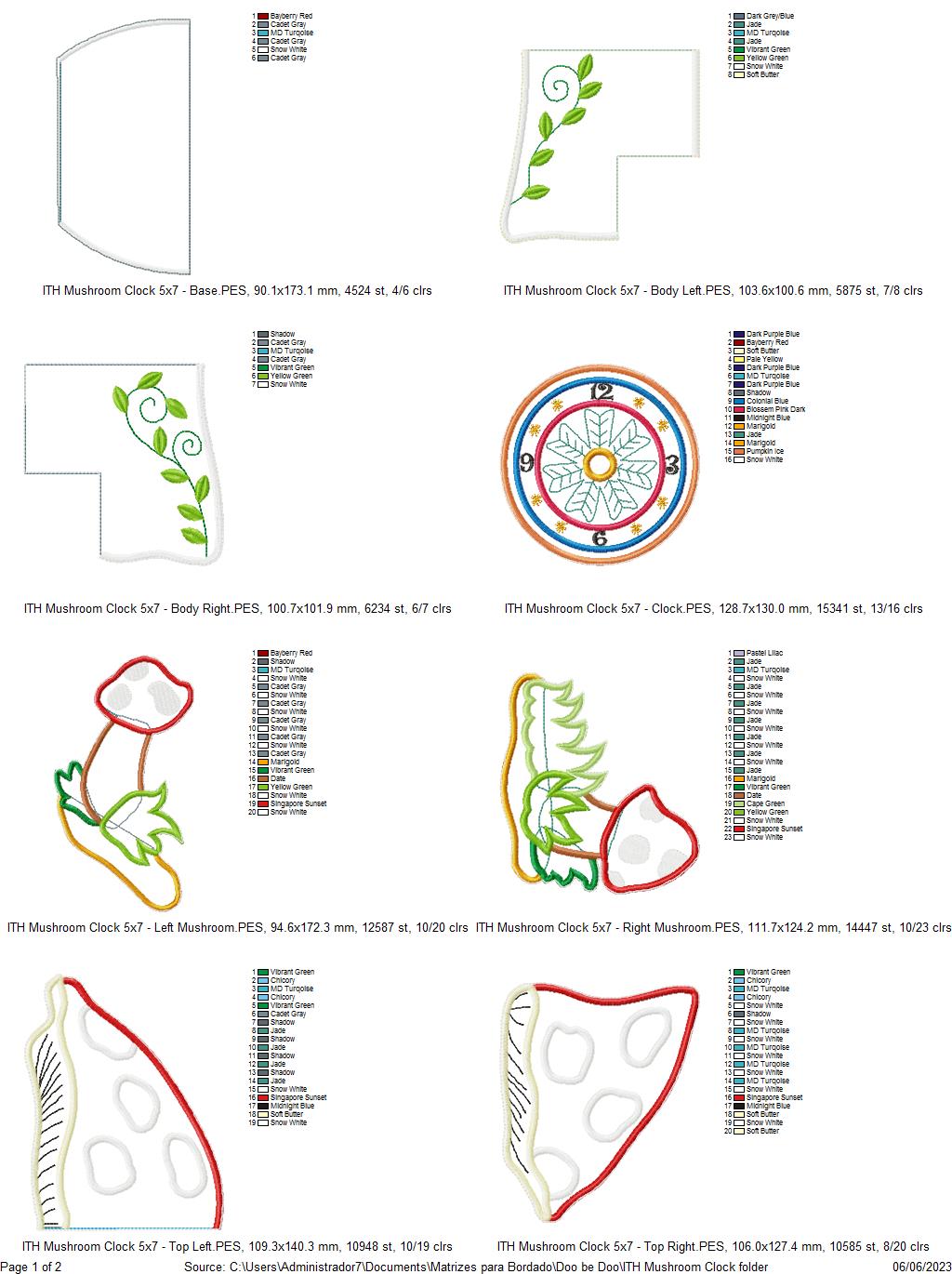 Gnomes Clocks Set of 2 Designs - ITH Project - Machine Embroidery Design