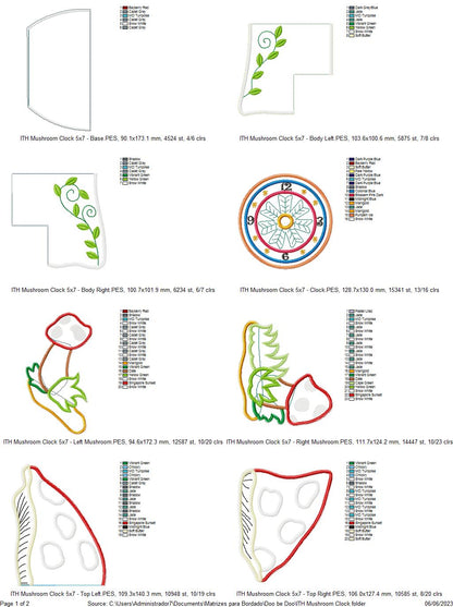 Gnomes Clocks Set of 2 Designs - ITH Project - Machine Embroidery Design