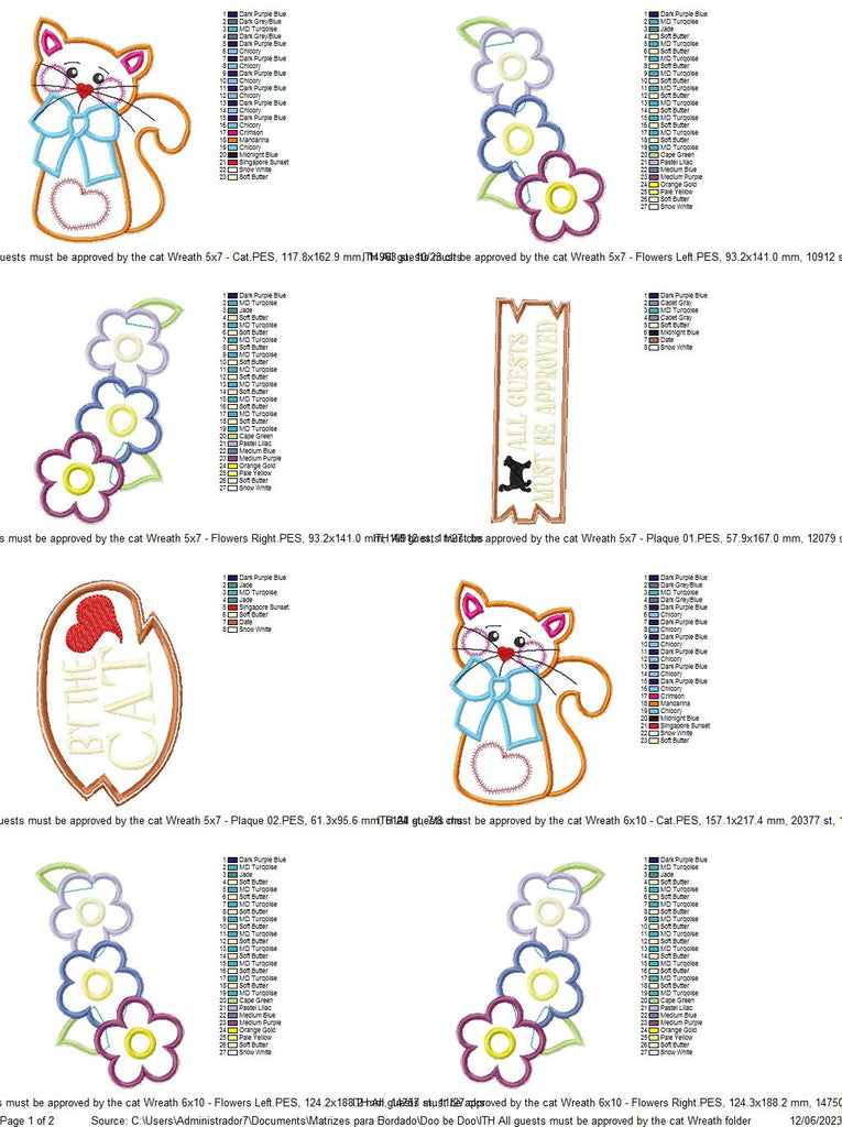 All Guests Must be Approved by the Cat Wreath - ITH Project - Machine Embroidery Design