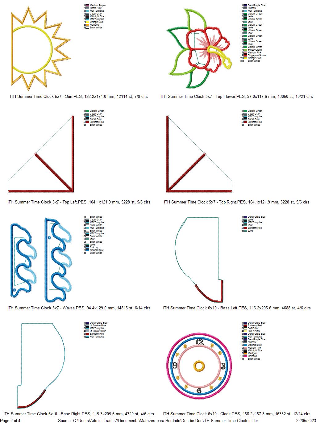 Summer Cuckoo Clock - ITH Project - Machine Embroidery Design