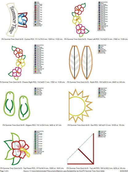 Summer Cuckoo Clock - ITH Project - Machine Embroidery Design
