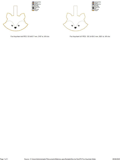 Fox Keychain - ITH Project - Machine Embroidery Design