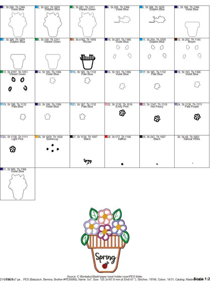 Spring Floral Kitchen Bundle - Set of 3 Designs – ITH Machine Embroidery Design Set