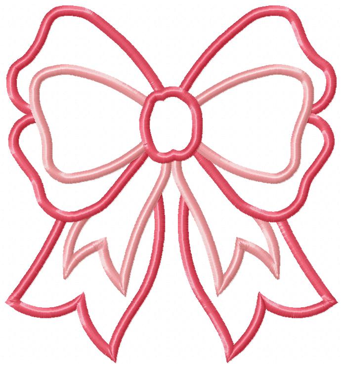 🎀 Sweet Coquette Ribbon – Applique – Machine Embroidery Design