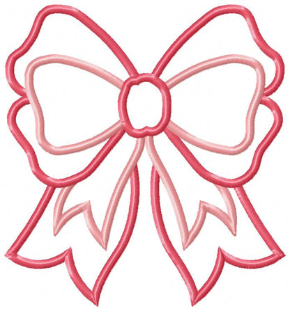 🎀 Sweet Coquette Ribbon – Applique – Machine Embroidery Design