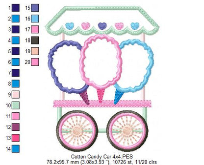Cotton Candies Car - Applique