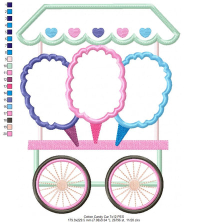 Cotton Candies Car - Applique