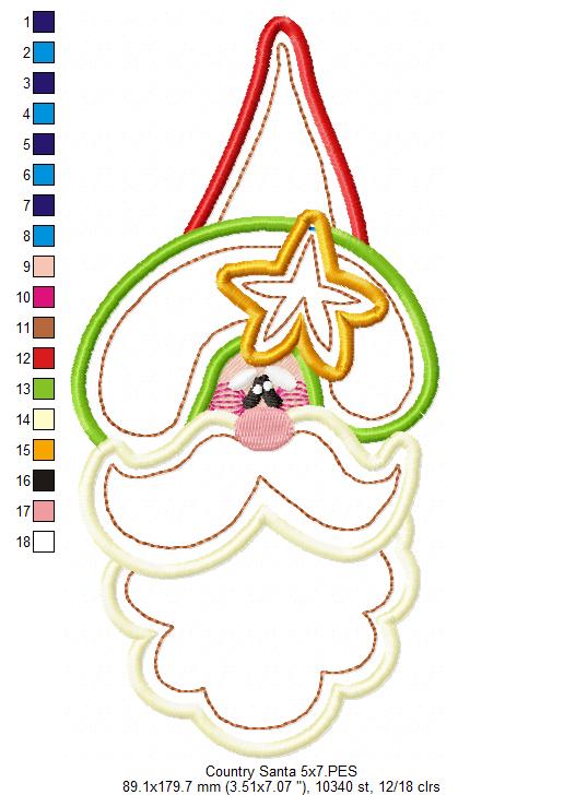 Country Santa Claus - Applique