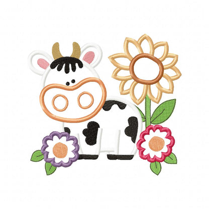 Little Farm Buddies Animals and Flowers - Applique - Set of 7 designs