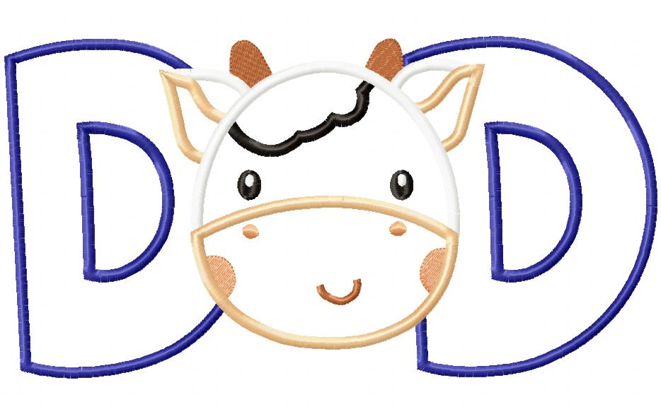 Sweet Cow Mom Dad Appliqué Set – Appliqué – Machine Embroidery Design