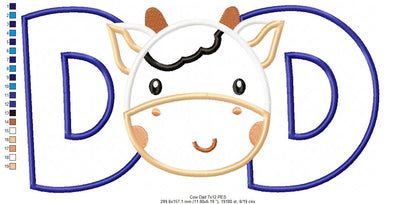 Sweet Cow Mom Dad Appliqué Set – Appliqué – Machine Embroidery Design