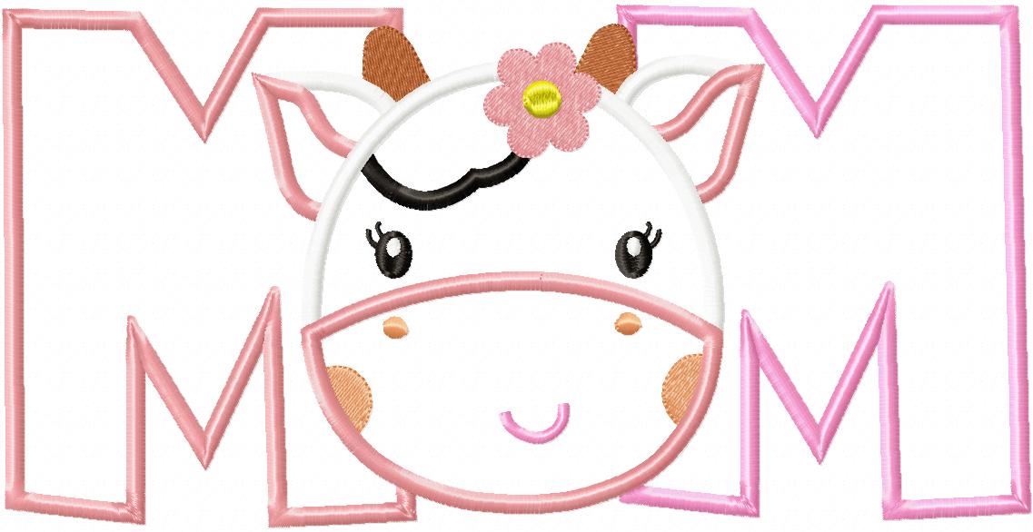 Sweet Cow Mom Dad Appliqué Set – Appliqué – Machine Embroidery Design