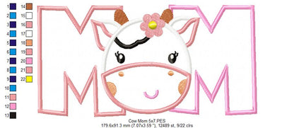 Sweet Cow Mom Dad Appliqué Set – Appliqué – Machine Embroidery Design