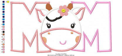 Sweet Cow Mom Dad Appliqué Set – Appliqué – Machine Embroidery Design