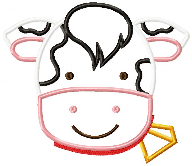 Sweet Cow Face – Appliqué – Machine Embroidery Design