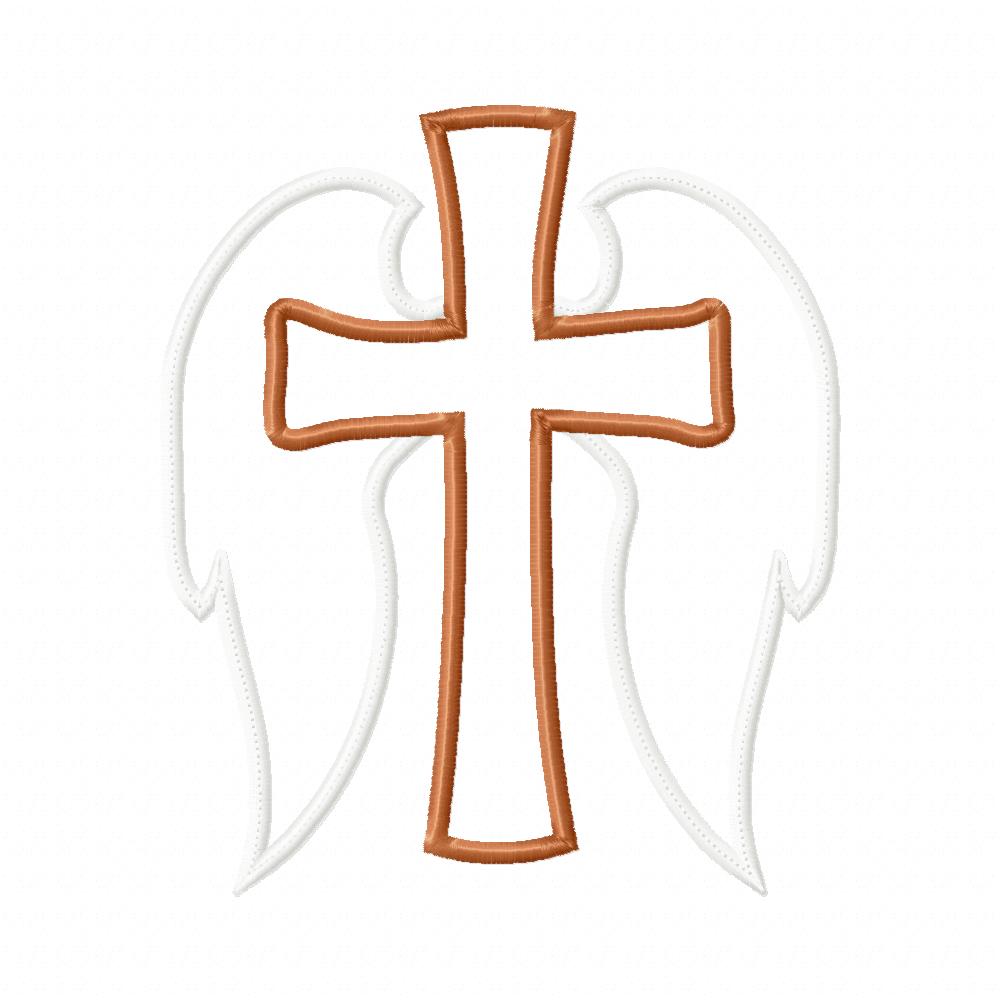 Cross and Wings - Applique Embroidery